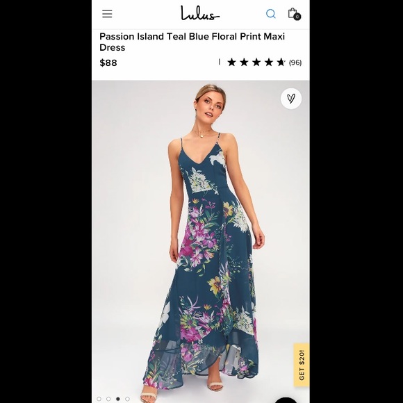 Lulus Passion Island Teal Blue Floral Print Maxi Dress - Picture 3 of 5
